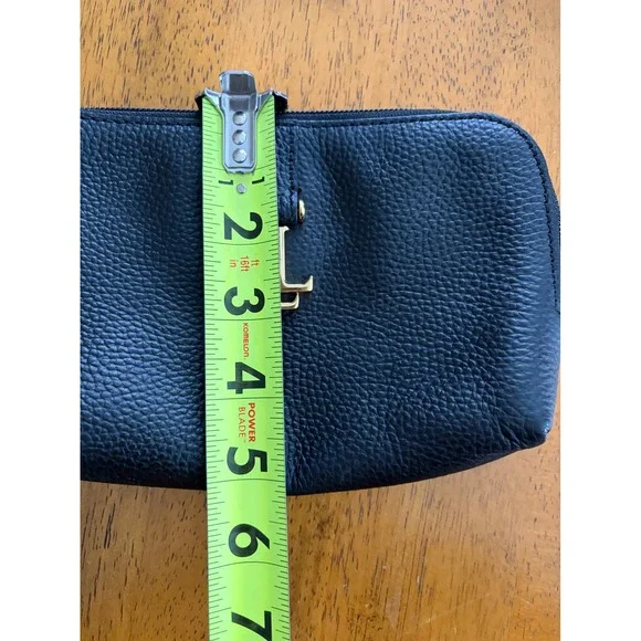 Lauren Ralph Lauren Womens Cosmetic Makeup bag 100% Cow Leather Black EUC - Picture 7 of 7